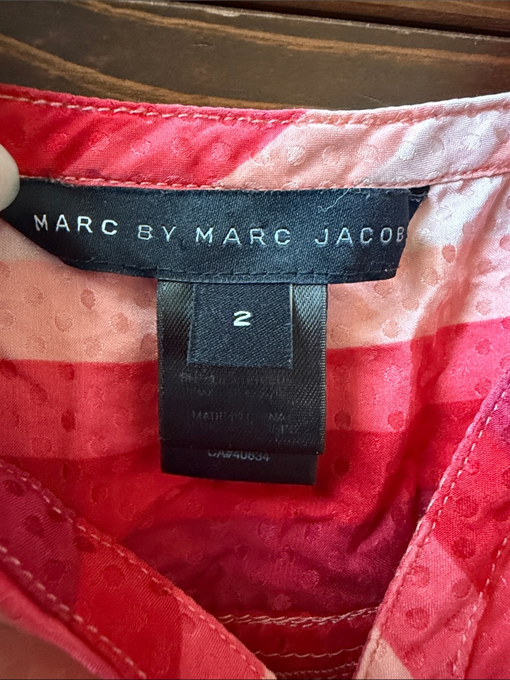 Y2K Marc by Marc Jacobs Silk Stripe Cami Top Size 2 Vintage - Picture 4 of 4